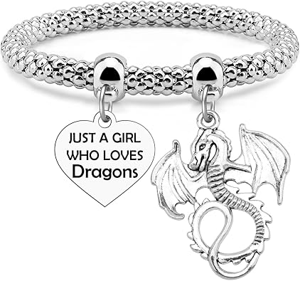Dragon Lovers Bracelet for Woman Inspirational Gifts for Her Dragon Themed Gift for Woman Animal Lover Bracelet for Her Funny Birthday Christmas Graduation Present Motivational Stretch Jewelry