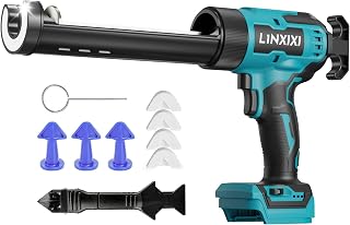 Cordless Caulking Gun Compatible with Makita 18V, Electric Silicone Sealant Gun Applicator for 300ml Cartridges, Adjustable Speed, No-Drip Design for Sealing Installation (Tools Only)