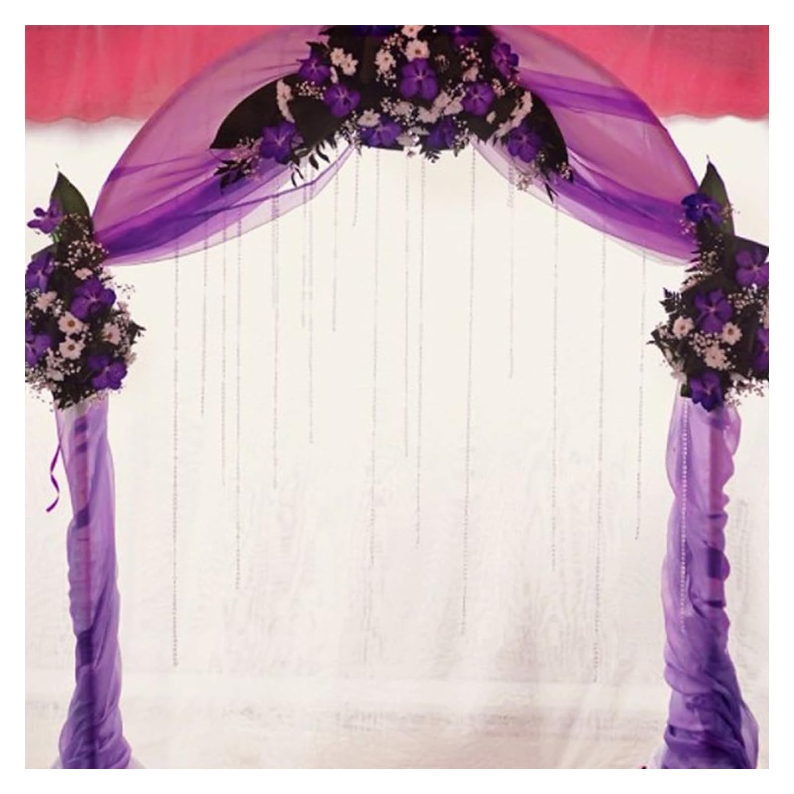Hochzeitsdekoration, Chiffon-Hochzeitshintergrund, Drapierungsvorhang, Hochzeitsparty-Vorhänge, Bogen-Drape-Panel, Stuhlbezug, Tisch for Hochzeitsdekoration(Purple)