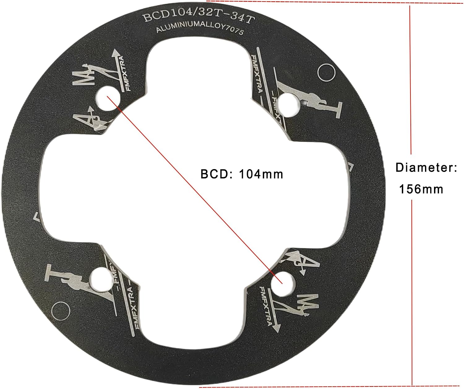 UPANBIKE Mountain Bike Chainring Guard BCD 104mm Aluminum Alloy Chainring Protector Cover for 32~34T 36~38T 40~42T Bicycle Chainring Sprockets