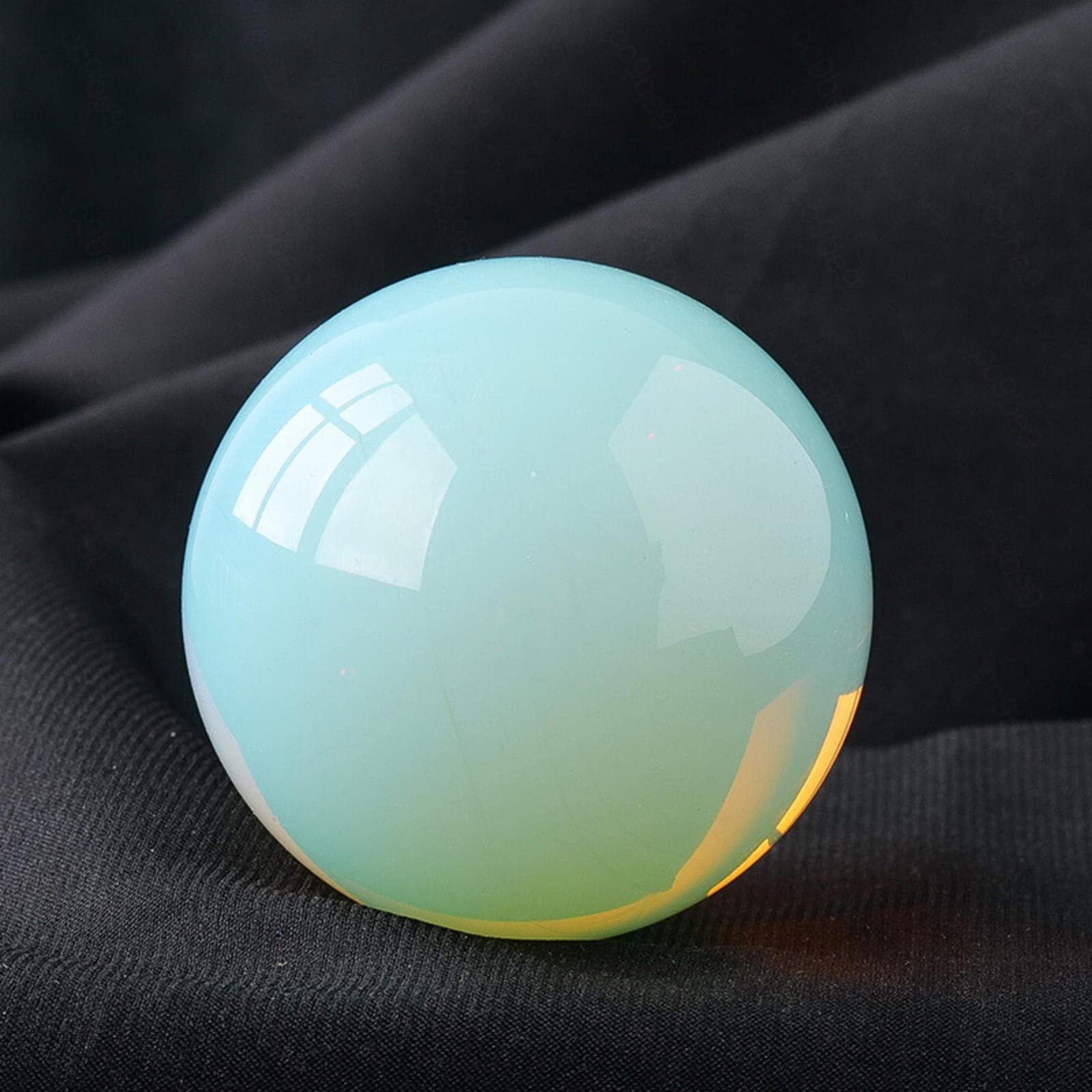 Ylquxeuv One Color Fluorite Rough Stone Crystal Ball Rainbow For Decoration Or Magic,Opal-5Cm