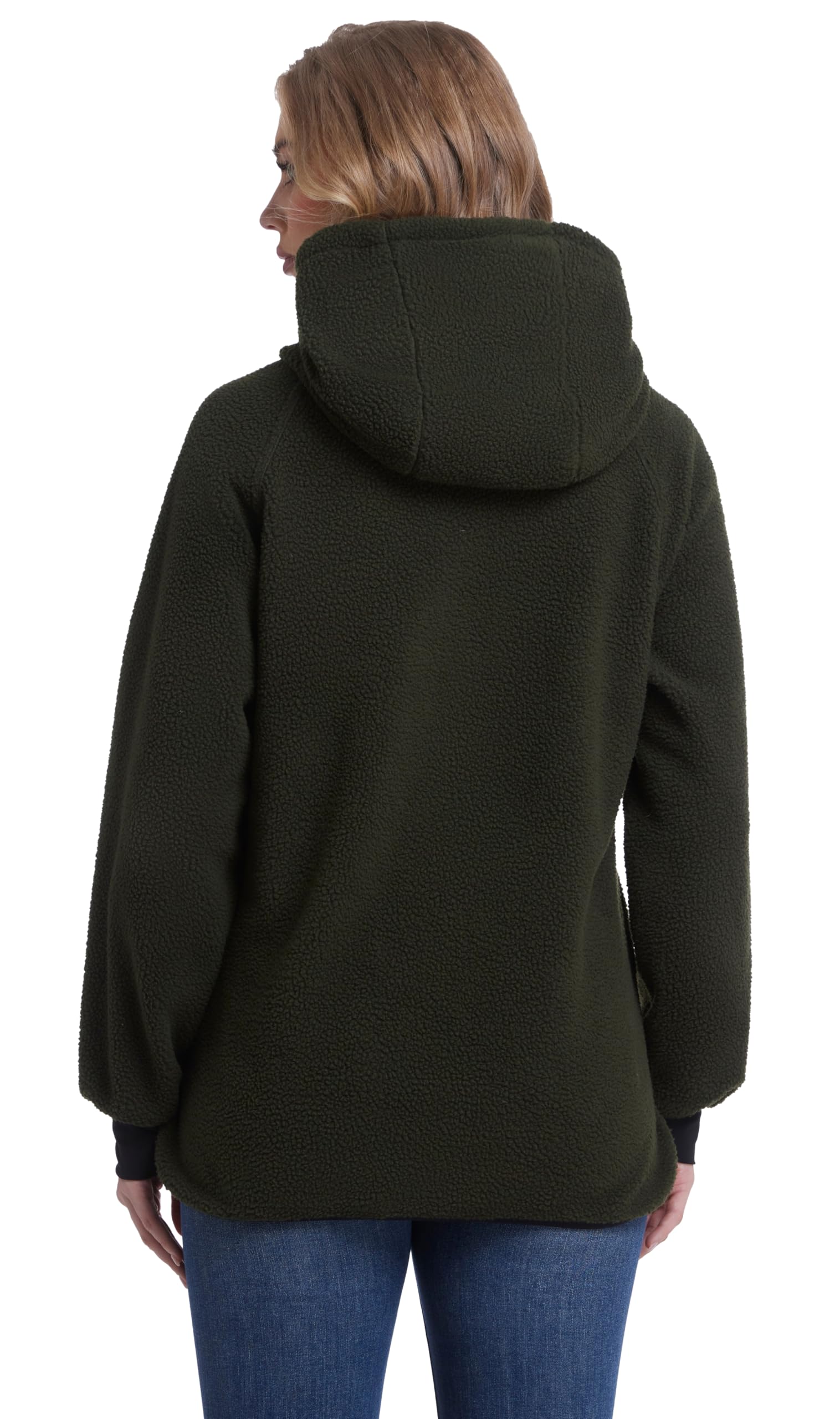 Giacca Pile Donna Invernale con Cappuccio Cerniera Felpa Sherpa Polar Hoodie Caldo Termica Lavoro Teddy Cappotto per Outdoor Running Trekking Sci