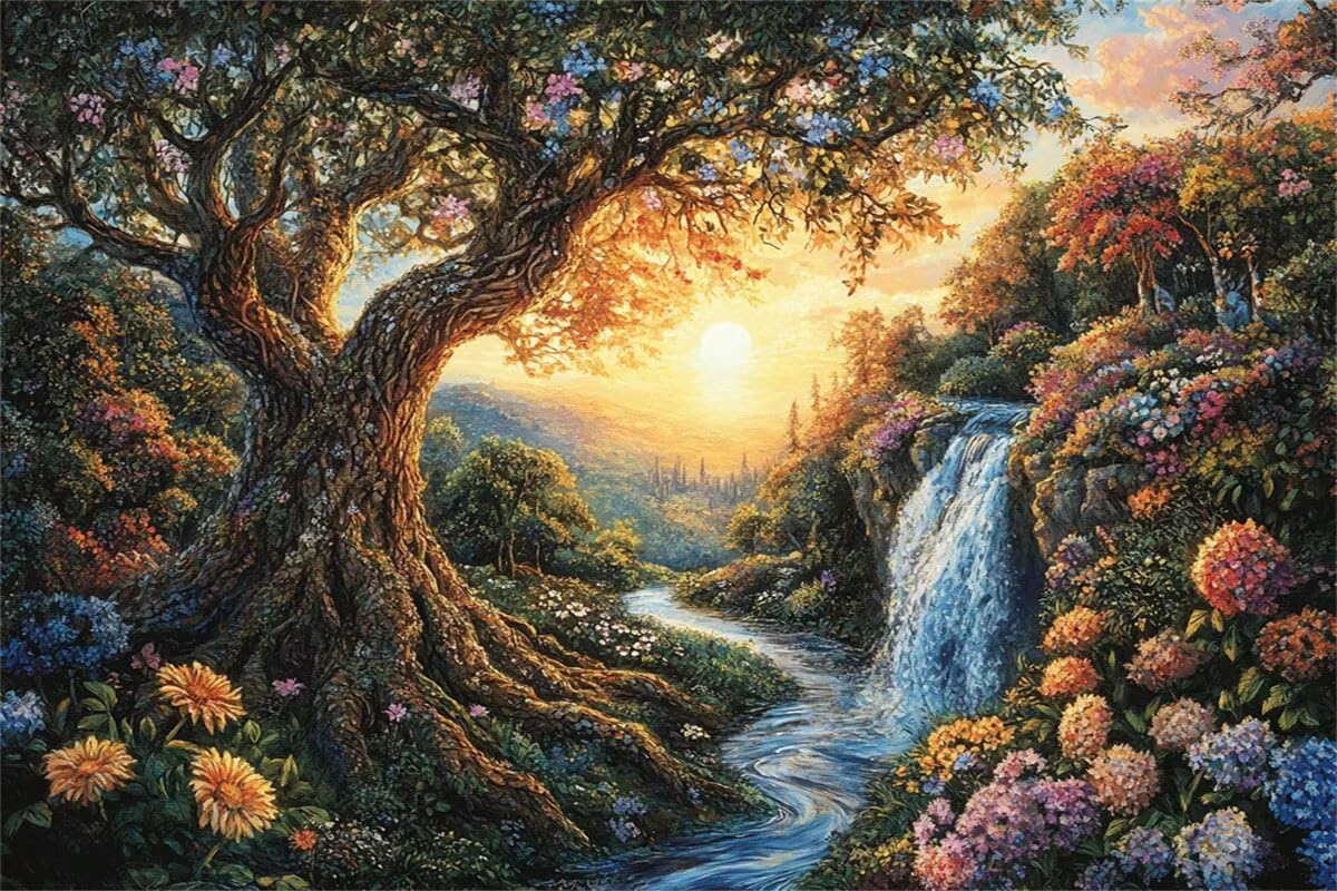 Puzzle 2000 elementów Dorośli Drzewo Puzzle Kwiat Stymulująca układanka Drewno Idealne na klasyczne wieczory gier DIY Antystresowa Duża układanka dla dorosłych i dzieci od 14 lat D-3