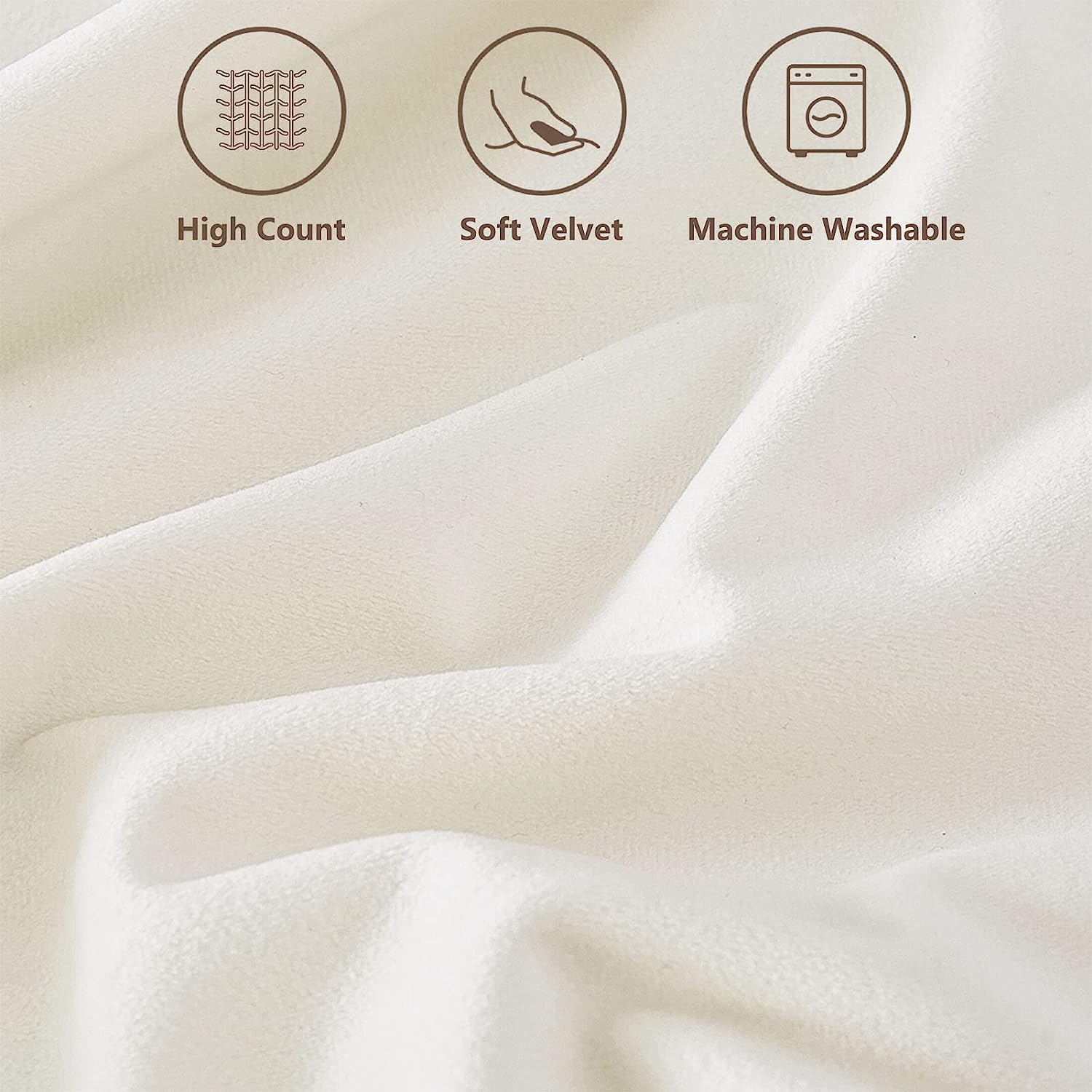 Top Finel Pack of 2 Decorative Pillow Covers 16x16 Inches Cream Velvet Throw Pillow Covers with Pom-poms Off White Square Cushion Cases for Couch Sofa Bedroom Car 40x40 cm Modern Home Decor