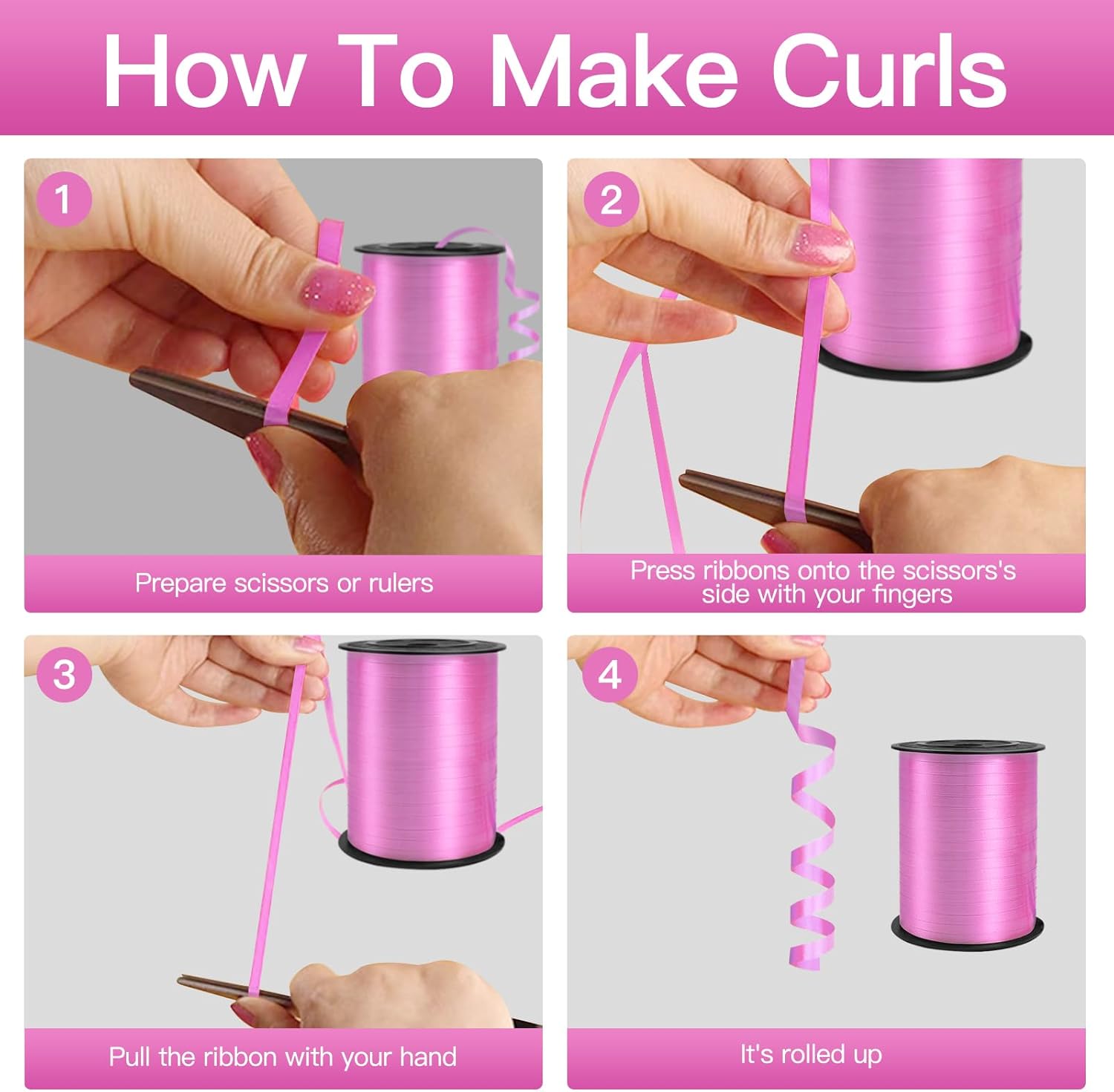 Pink Curling Ribbon, 1/5" Wide x 500 Yards Balloon String, Perfect for Gift Wrapping, Birthday Wedding Party Festival Decoration, Balloon Ribbon String, Florist Flowers, Baby Shower - Image 5