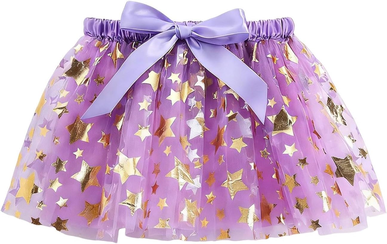 Girls Tutu Skirt Layered Tulle Cute Graphic Birthday Party Dance Skirts Carnival Light Elastic Princess Dress Clothes