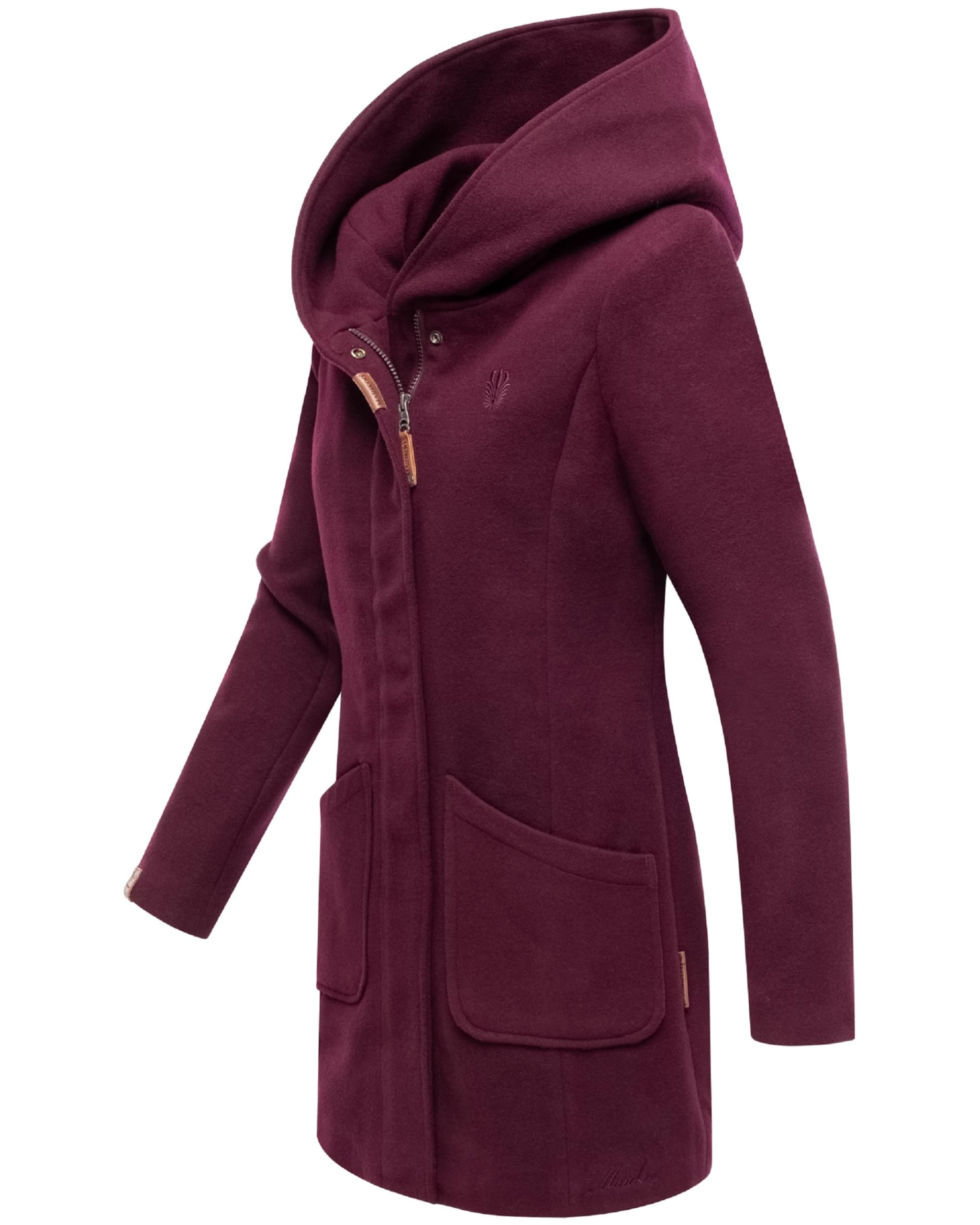 MARIKOO Damen Mantel in Wollmantel-Optik warmer Trenchcoat mit Kapuze Maikoo XS-5XL