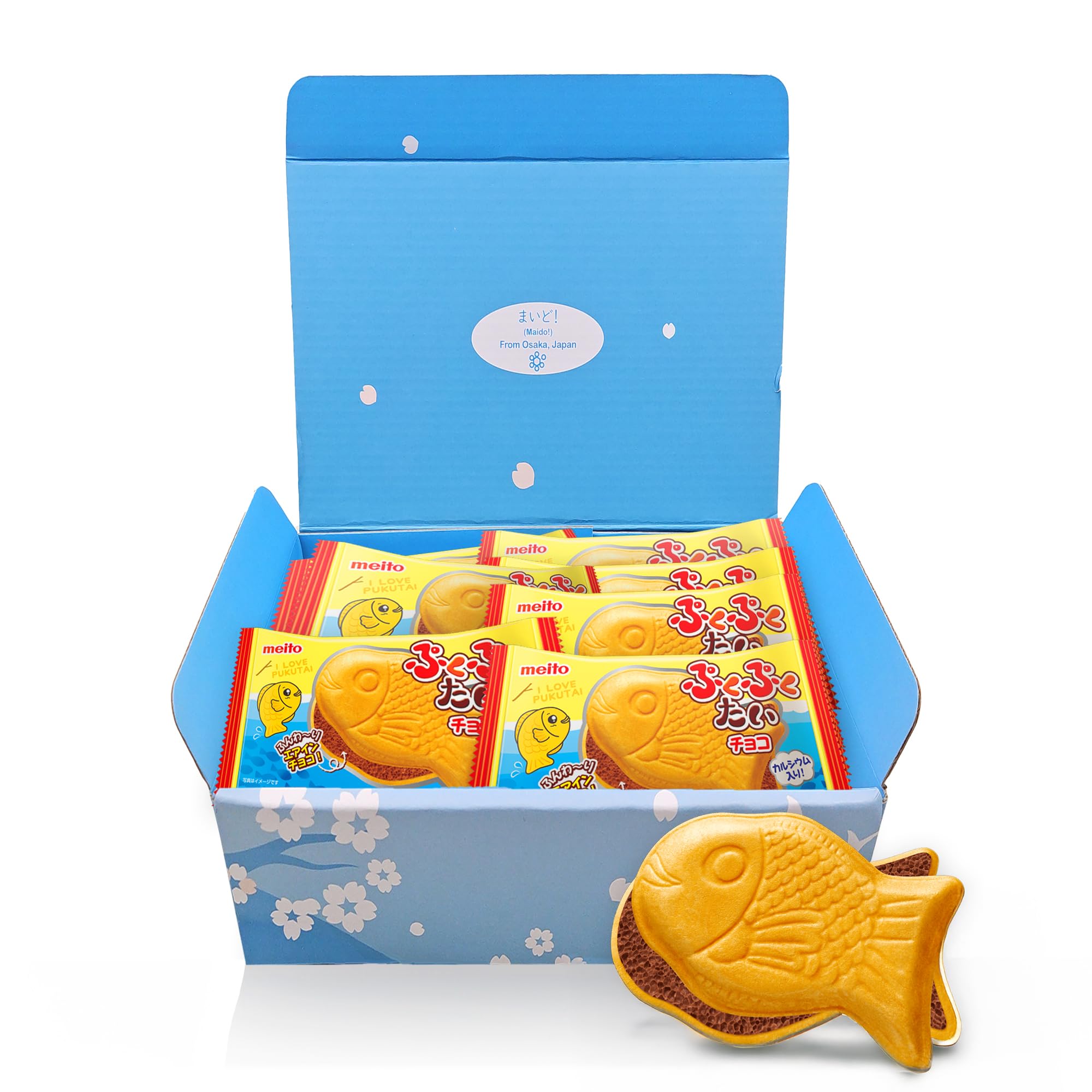 Amazon.com: Puku Puku Tai Wafer Chocolate Taiyaki 10 Pack Box