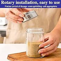 Vista 3 de Juego de 4 saleros y pimenteros, salero y pimentero con agujeros de vertido ajustables, recipiente de pimienta y sal con tapa de acero inoxidable