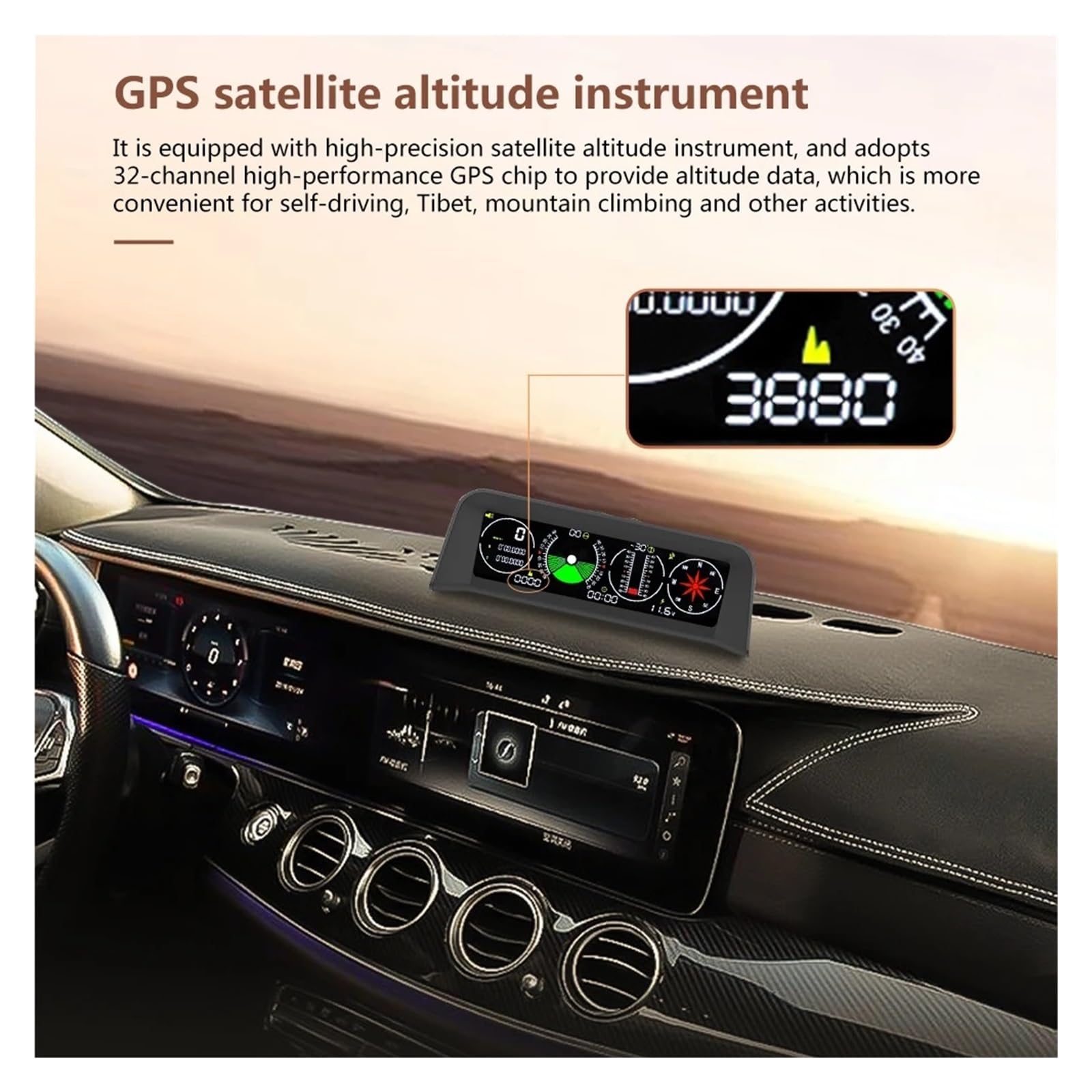 X90 GPS Head Up Display Velocímetro Alarma De Exceso De Velocidad Medidor De Pendiente Inclinómetro Brújula De Coche HUD Ángulo De Inclinación Reloj Transportador para todos los vehículos