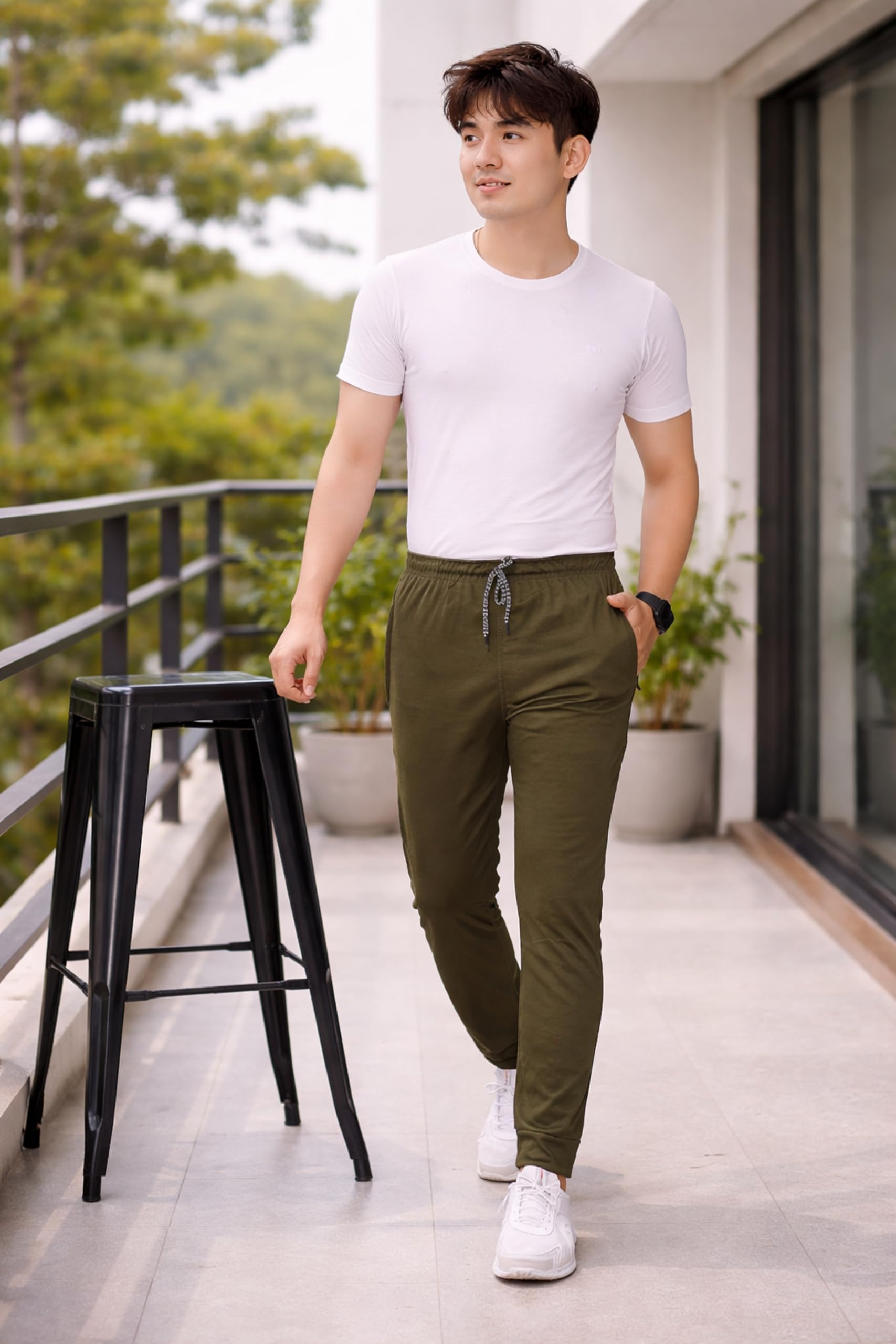 anand sarees Anand Men's Solid Regular Fit Track Pant -AI_HB_MD_TP223_L Green-picture-39