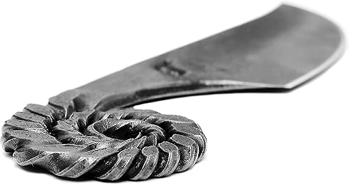 Miniatura 5 de Toferner Cuchillo de bolsillo celta, cuchillo forjado a mano con funda de cuero para el cuello, hoja endurecida, vintage, colección de arte antiguo,