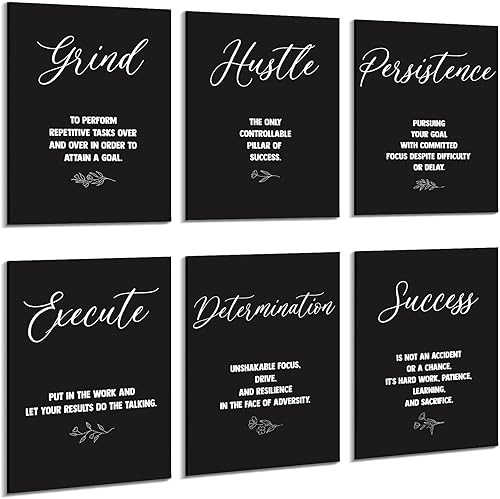 Coume Paquete de 6 paneles acústicos artísticos de 12 x 16 pulgadas, inspiradores, autoadhesivos, insonorizados, motivacionales, decorativos que