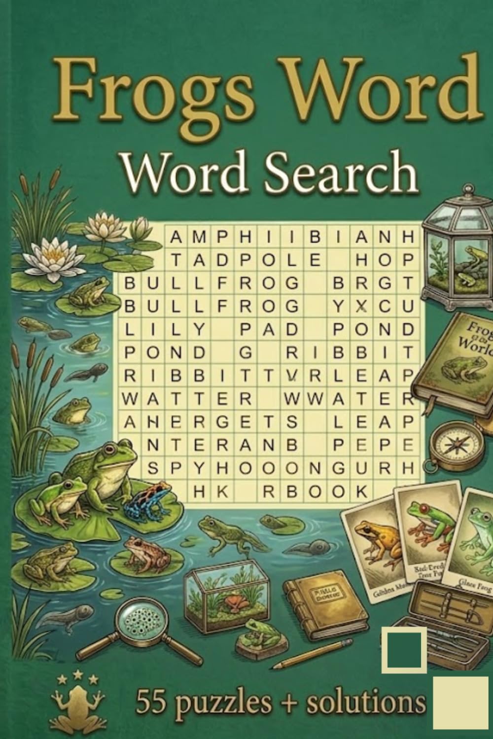 Frogs Word Search: Discover Fascinating Frogs While Solving Engaging Word Search Puzzles Filled with Amphibian Adventures.