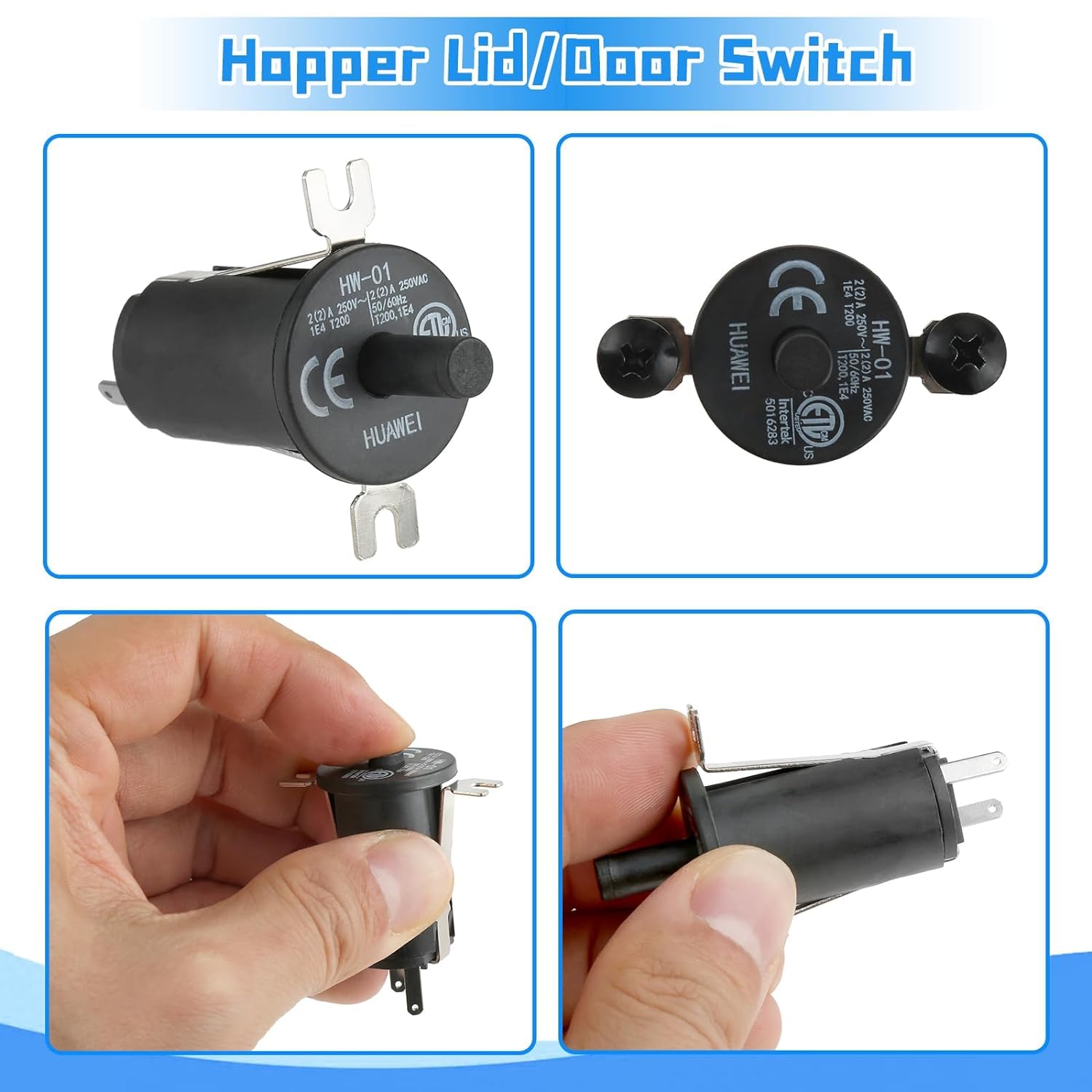 Kit de 3 interruptores de tapa de tolva/puerta, pieza de repuesto para Masterbuilt Gravity Series 560/800/1050 XL y parrilla y ahumador de carbón digital 7