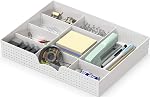 Simple Houseware Drawer Organizer Tray with 9 Adjustable Compartments, Black