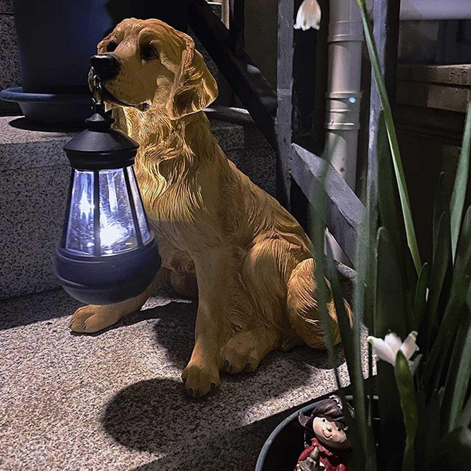 PHLCF Statue Di Cani Da Giardino, Ornamenti Solari Per Cani Da Esterno Statua 929979