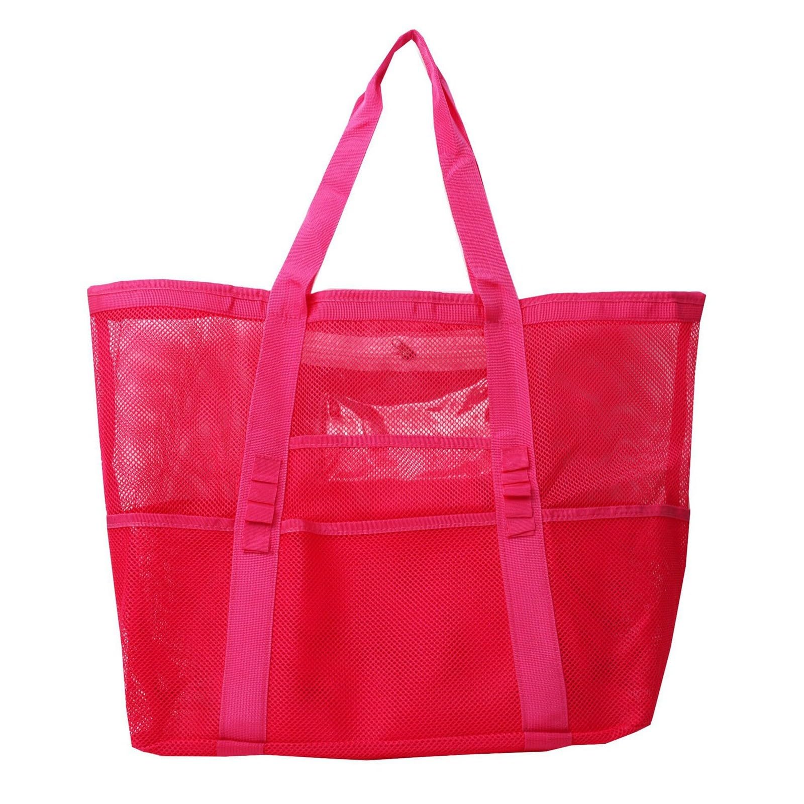 Mesh Beach Tote Bag Waterproof Large Sandproof Foldable Beach Bags Beach Bags for Pool Vacation Toys Travel