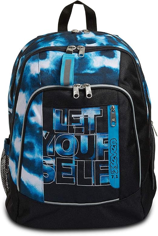 Seven ZAINO Scuola ADVANCED - DIP \u0026 SKY - con Selfie remot control - tasca porta  borraccia : Amazon.it: Valigeria