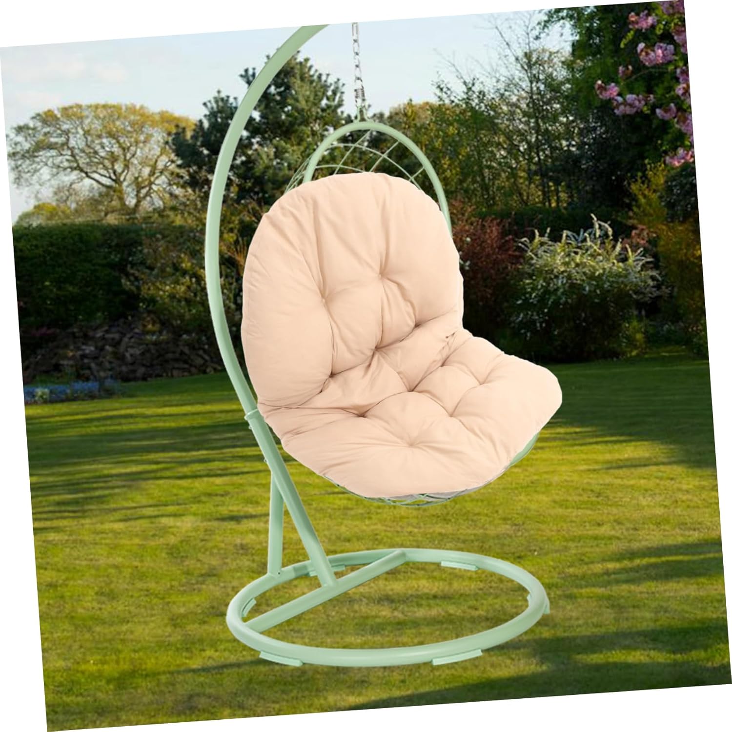 Washable Hanging Egg Chair Cushion and Weatherproof Replacement Pad for Garden Swing Thick Nest Back Pillow Multiple Colors for Outdoor Relaxation