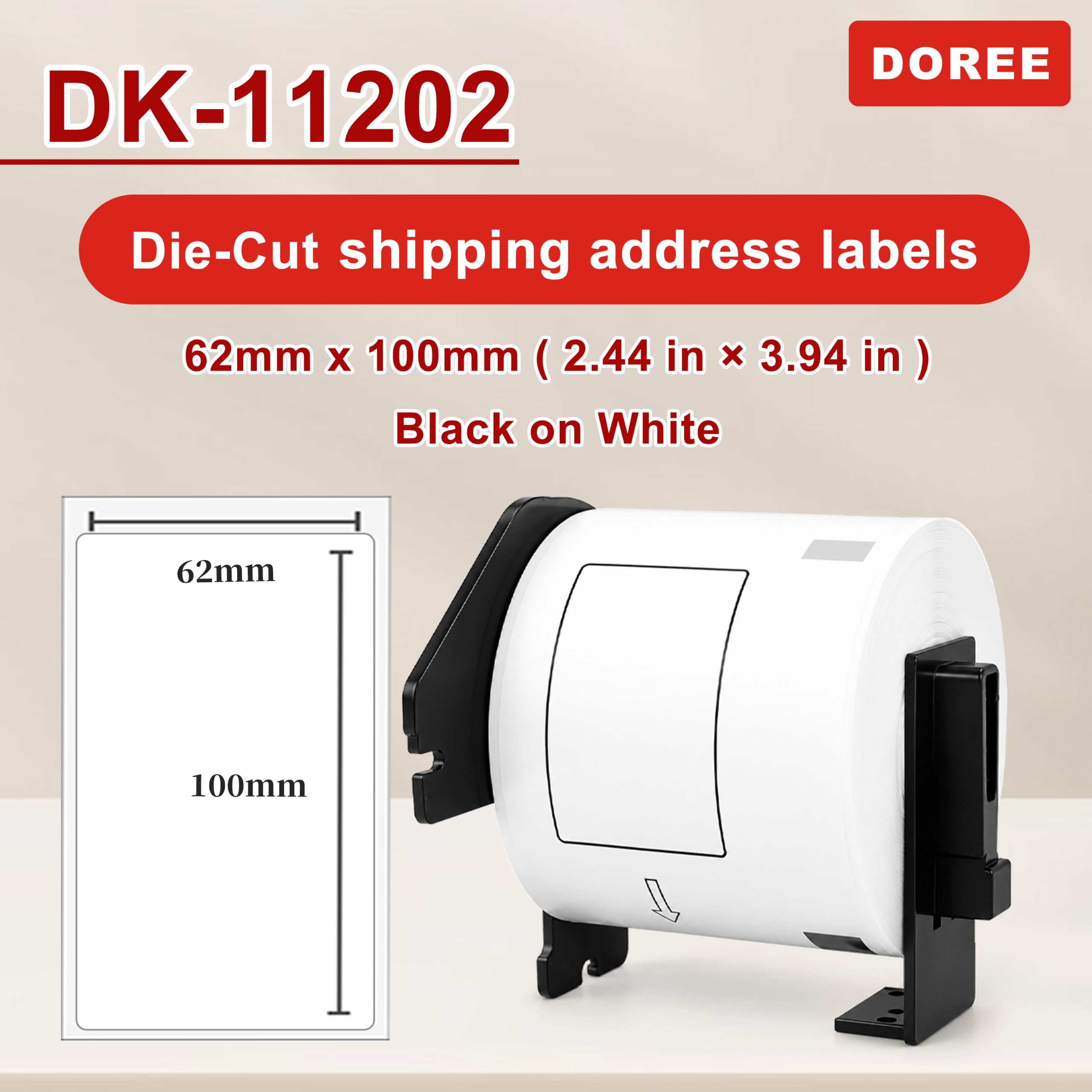 Doree 10 Rollen DK11202 62 X 100 mm Adressetiketten 300 Etiketten Pro Rolle