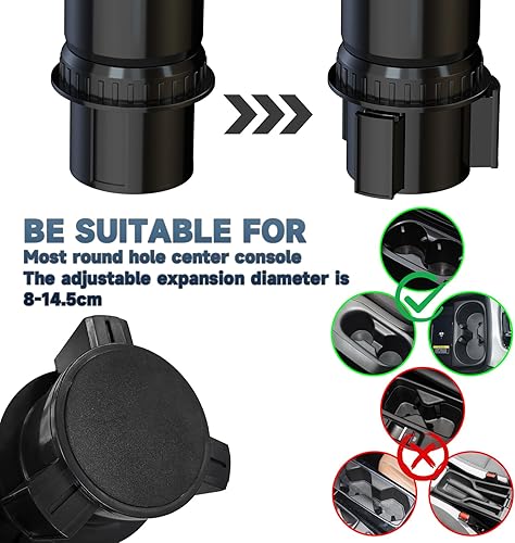 Miniatura 5 de Expansor de portavasos para automóvil, base de brazos ajustables giratorios, accesorios para autos, adecuado para tazas de agua o botellas de