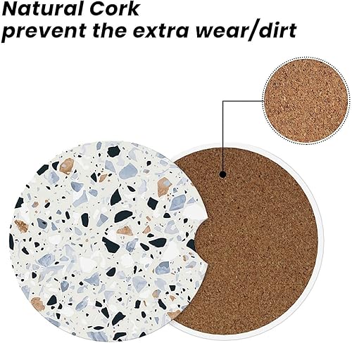 Miniatura 5 de ABLESKY Posavasos de automóvil para portavasos de automóvil, paquete de 2 posavasos absorbentes antideslizantes para automóvil, 2.56 pulgadas, de