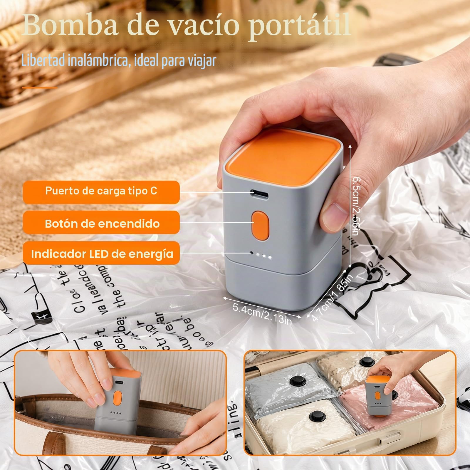 Bolsas Vacio Guardar Ropa con Bomba de Vacío Eléctrica Inalámbrica | 12 Bolsas Para Ropa(4*40x60cm,4*50x70cm,4*60x80cm),Ahorro de Espacio,Resistente y Reutilizable,Ideal para ArtíCulos De Viaje