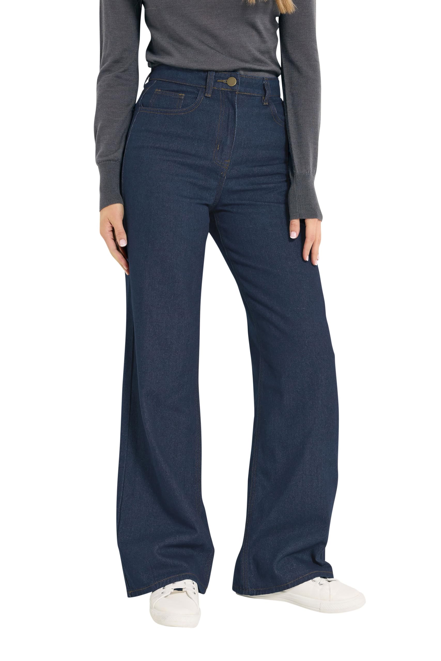 Long Tall Sally Indigo Wide Leg Jeans, Blue, Size 22, Length 36, Women