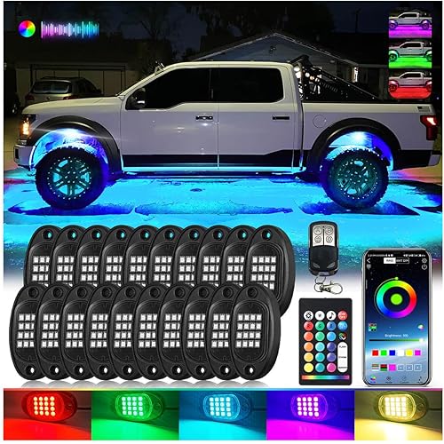 Miniatura 22 de 8Pods - Kit de luces LED RGB segmentadas para Jeep, camiones, UTV, ATV, carrito de golf, RZR SXS Offroad cuatro ruedas con control remoto APP/RF