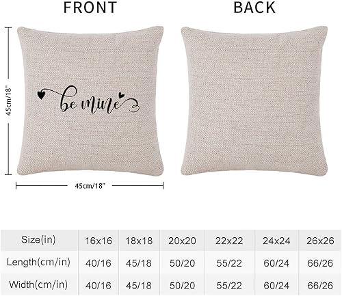 Miniatura 8 de Rebbygena Hugs & Kisses - Fundas de almohada de 18 x 18 pulgadas, divertidas citas de amor, funda de almohada de lino y algodón para sofá,