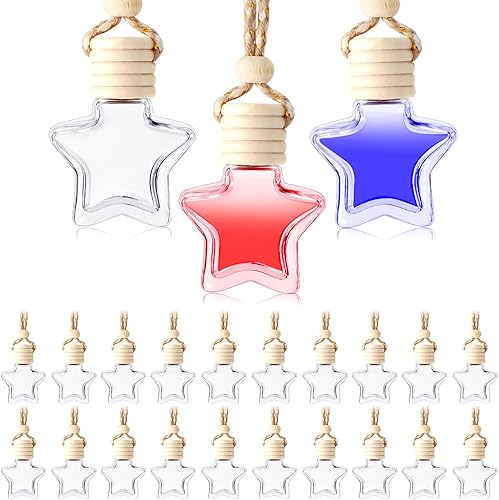 Miniatura 14 de BBTO 50 piezas de ambientador de coche colgante Botellas de difusor de coche Ambientador de perfume de botella de vidrio vacía Difusor de botella