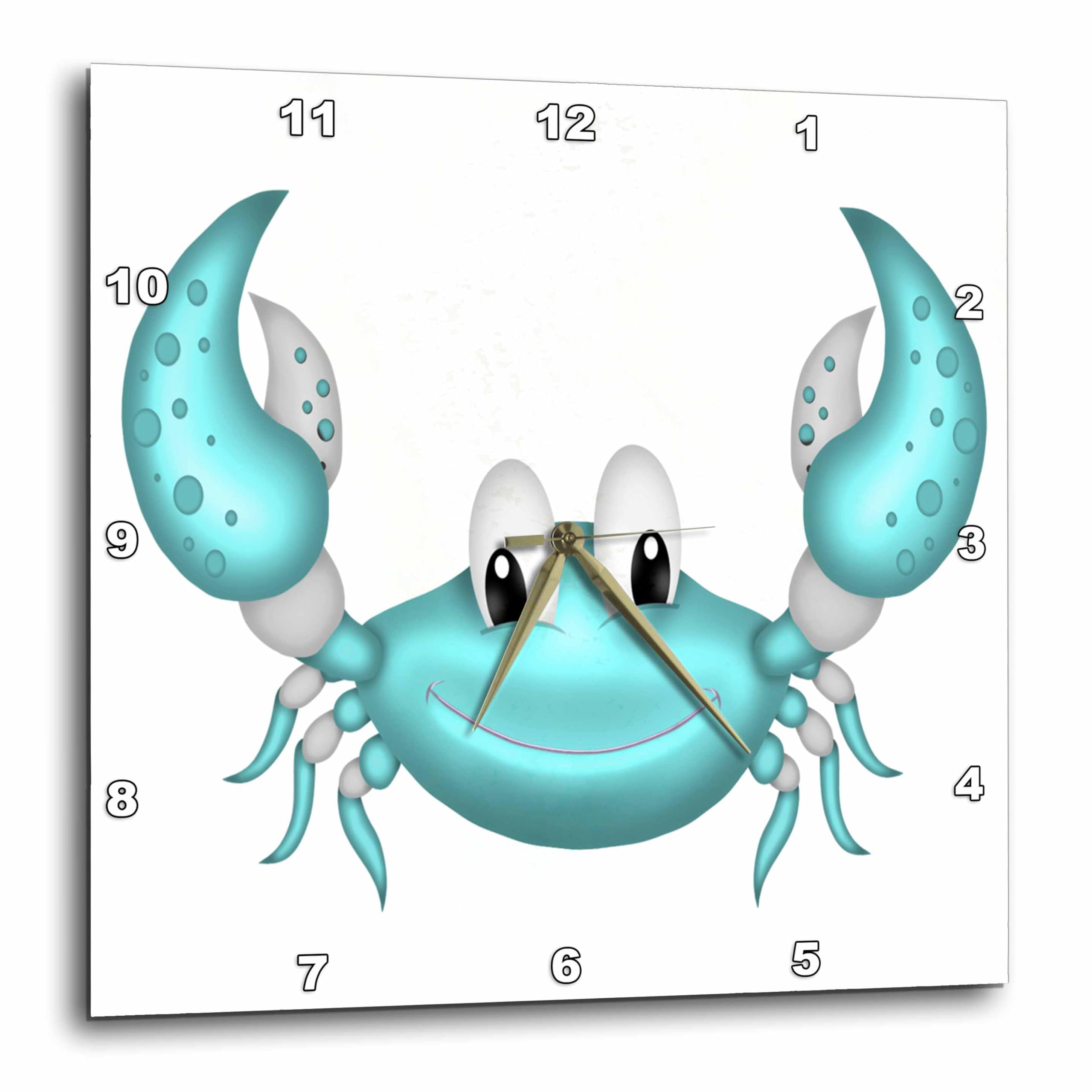 Horloge murale silencieuse crabe aqua 3dRose pour calmer les espaces