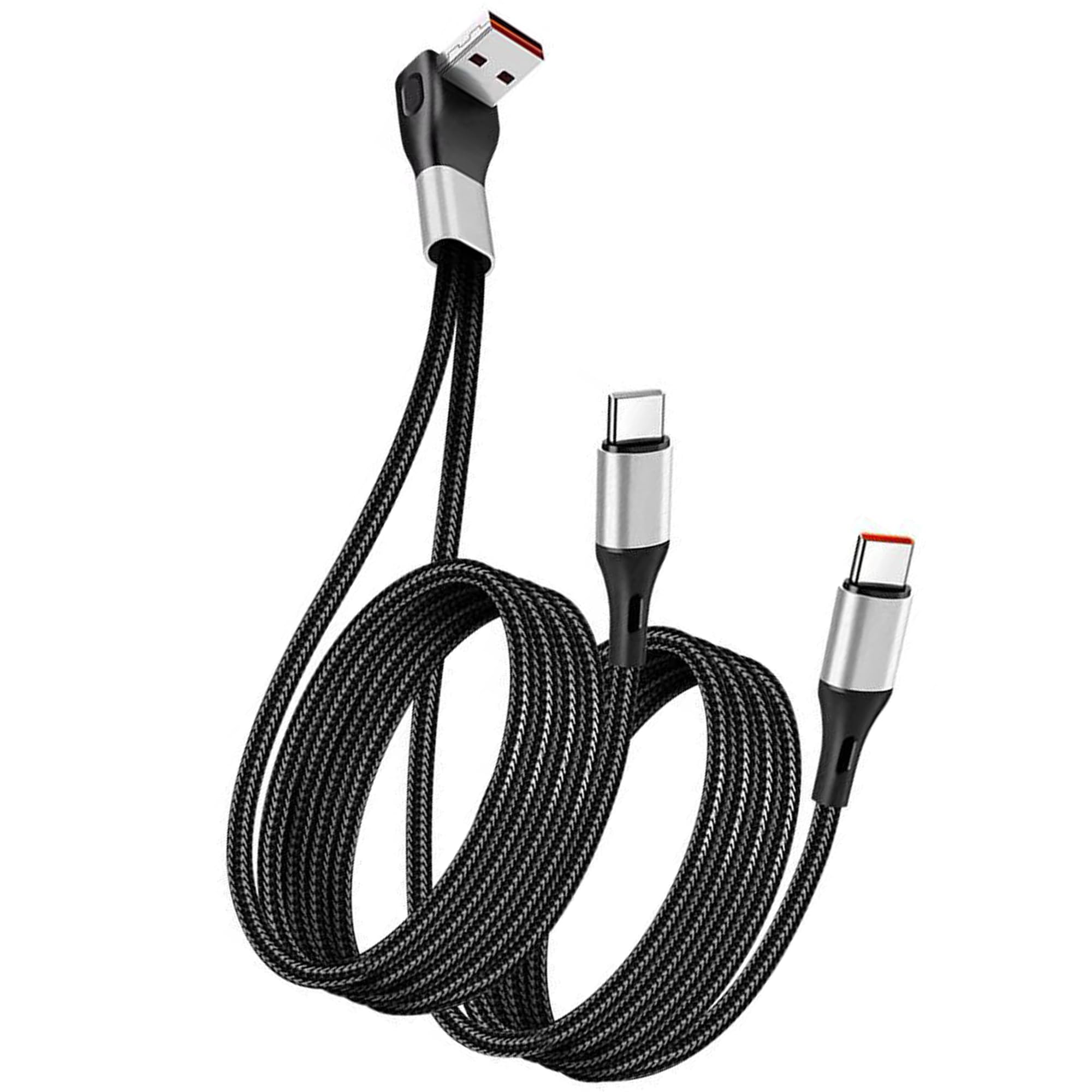 MISYNLON Extra Flexibles Kurzes USB-C-zu-USB-C-Kabel, 90° Wi