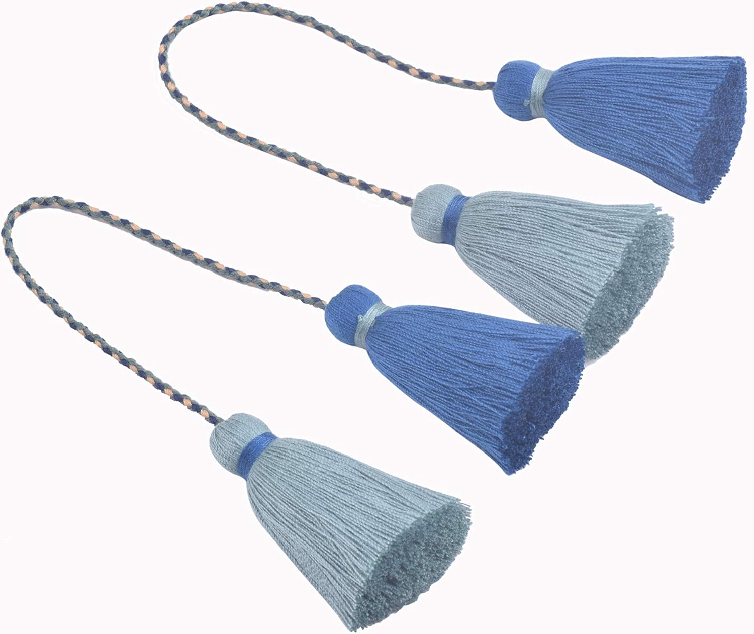 KONMAY 10pcs Crafting Cotton Tassels on Cord, Chairties Tassels, Double Tassels