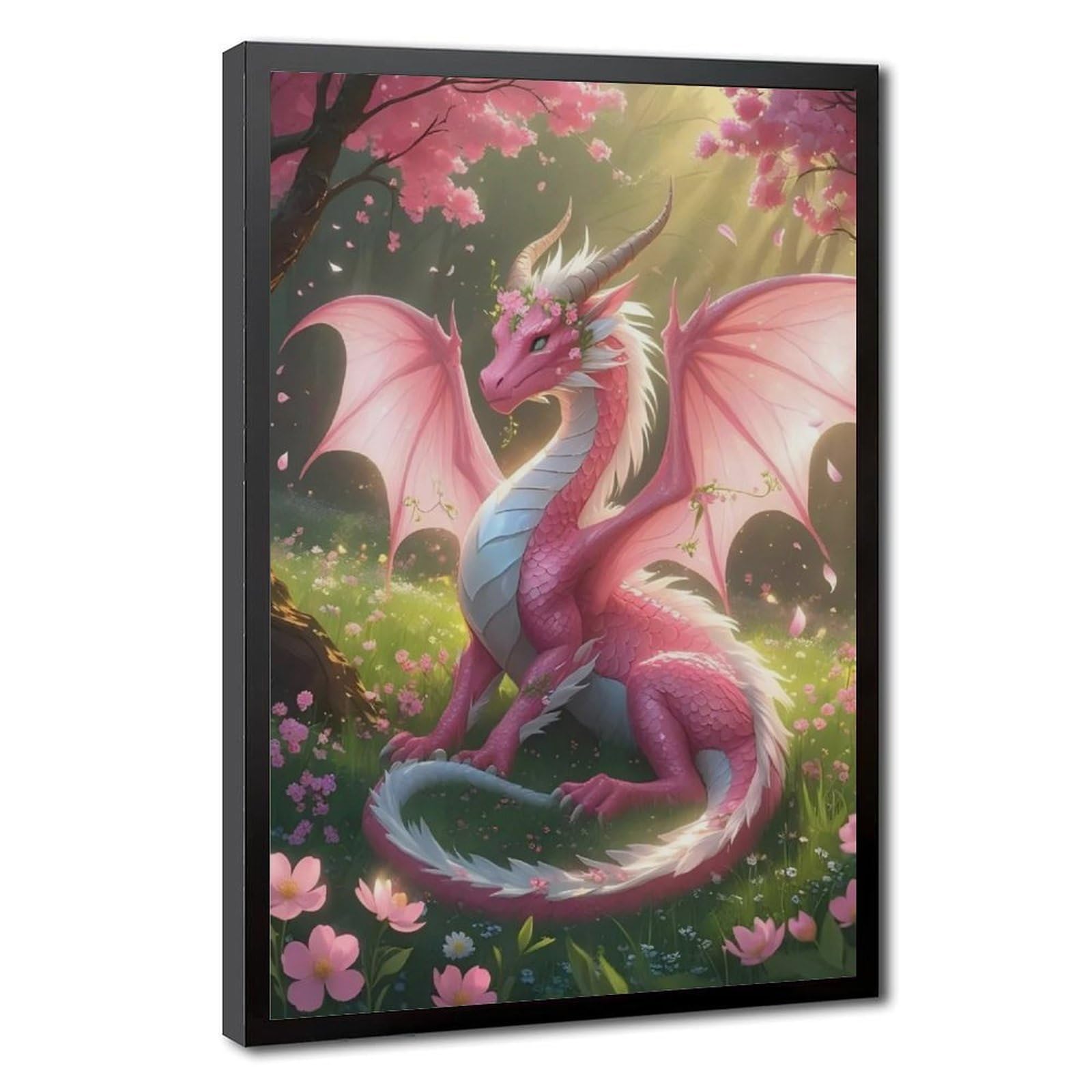 Bareronor Fantasy Dragon Poster Canvas Poster Bedroom Decor Landscape Office Room Decor Gift 20" L X 30" W