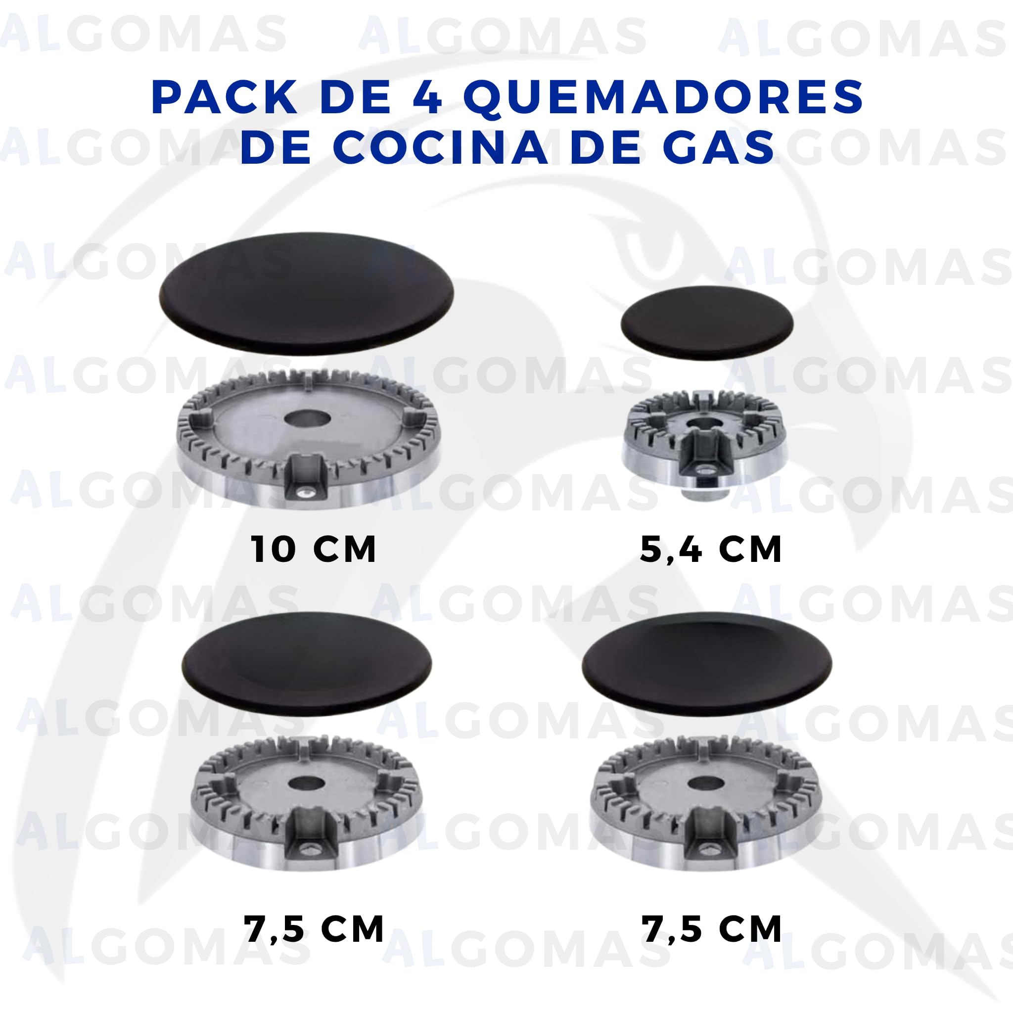 ALGOMAS Universal Gas Cooktop Burners | Heavy Duty Alloy and Stable Flame | Improved Performance | Replacement for Daily Use | Compatible with Bosch Balay Teka Siemens — view 3