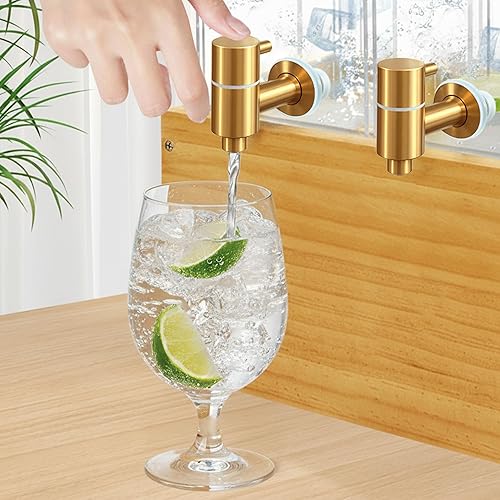 Miniatura 5 de Dispensador de bebidas con soporte de 2 galones, paquete de 2 dispensadores de bebidas con núcleo de hielo, recipientes de bebidas con soporte de