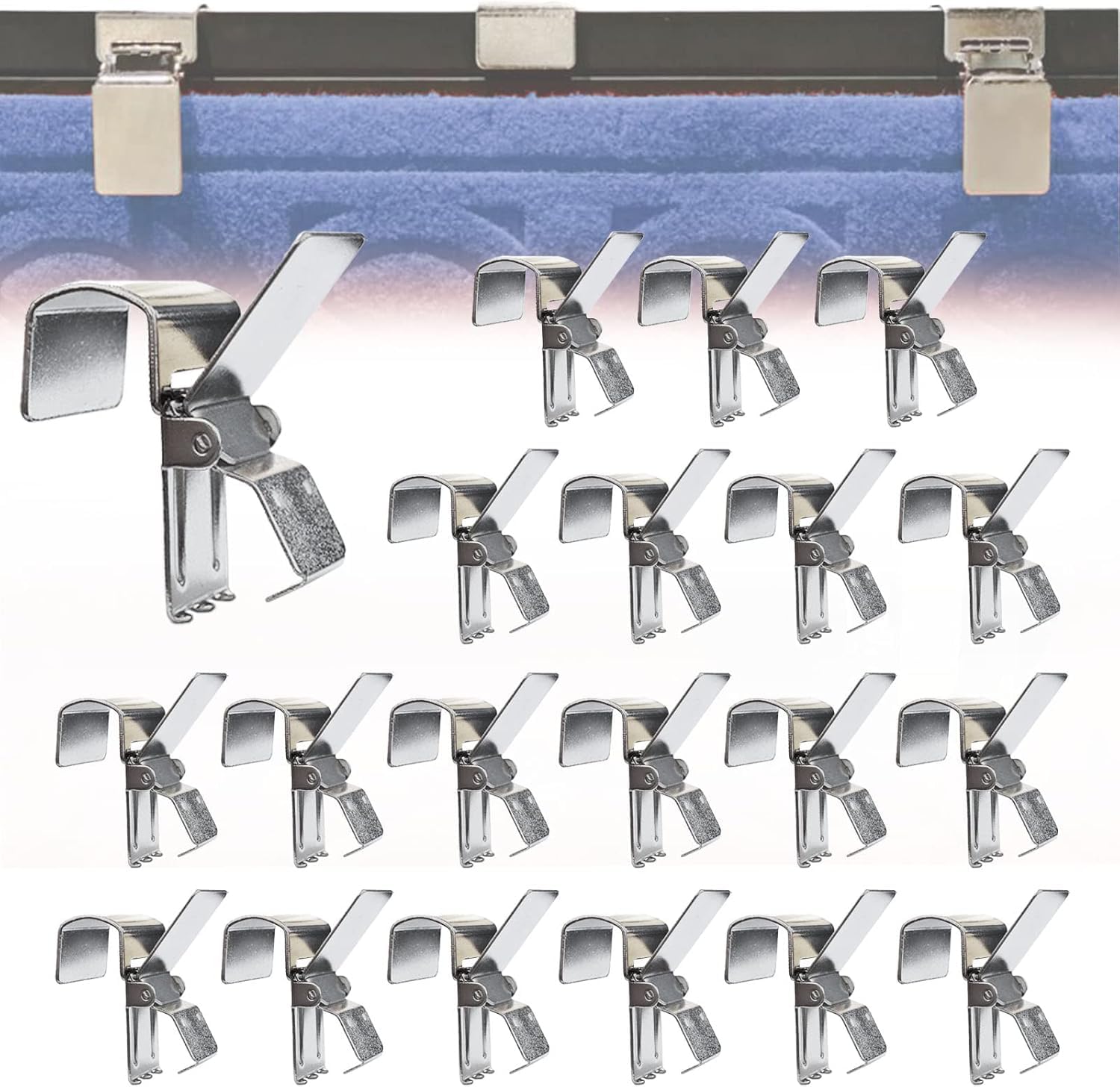 Qkansiw Rug Display Steel Clips - Tapestry Holder Grippers, Carpet Keepers Quilt Clamps for Hanging Rugs in Home, Store, Exhibition, Dry After Washing