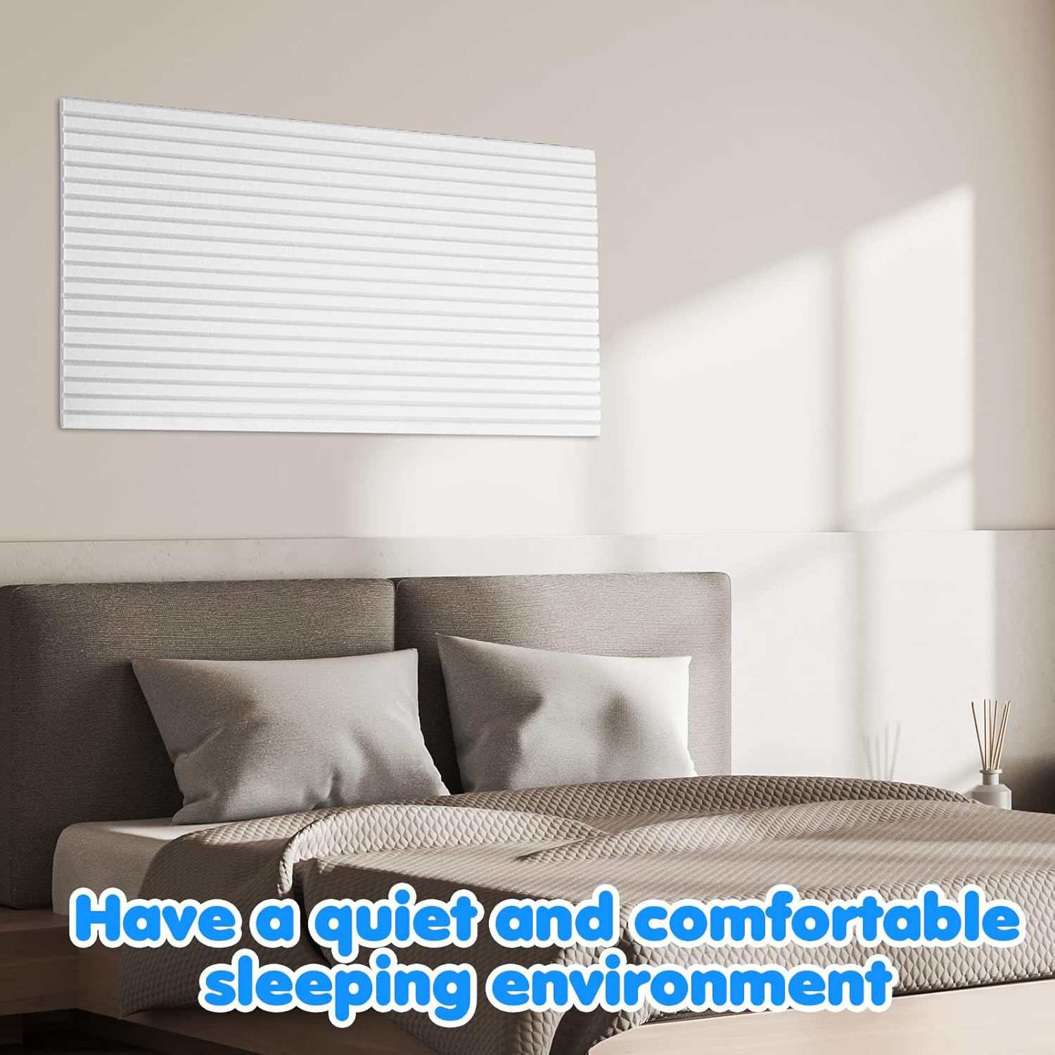 Woanger 10 Pack 47x24 Inch Large White Acoustic Panels, Acoustic Ceiling Panels Self Adhesive Soundproof Foam Wall Panel Decorative Sound Absorbing Wall Art for Bedroom Interior Walls Decor Office