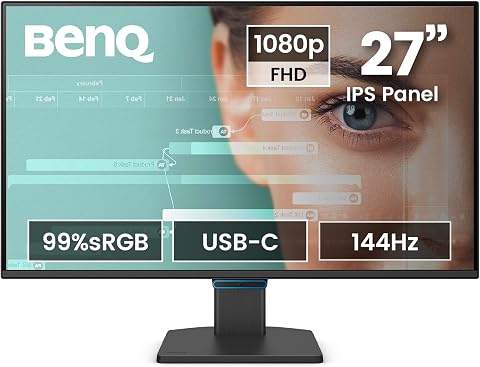 BenQ GW2790C 27" 1080p FHD 144Hz IPS Eye-Care ev ofis monitörü, USB-C, 1080 x 1920, Visual Optimizer, titreşimsiz, düşük mavi ışık, süper hafif çerçeve, TÜV sertifikalı, Eye-CareU