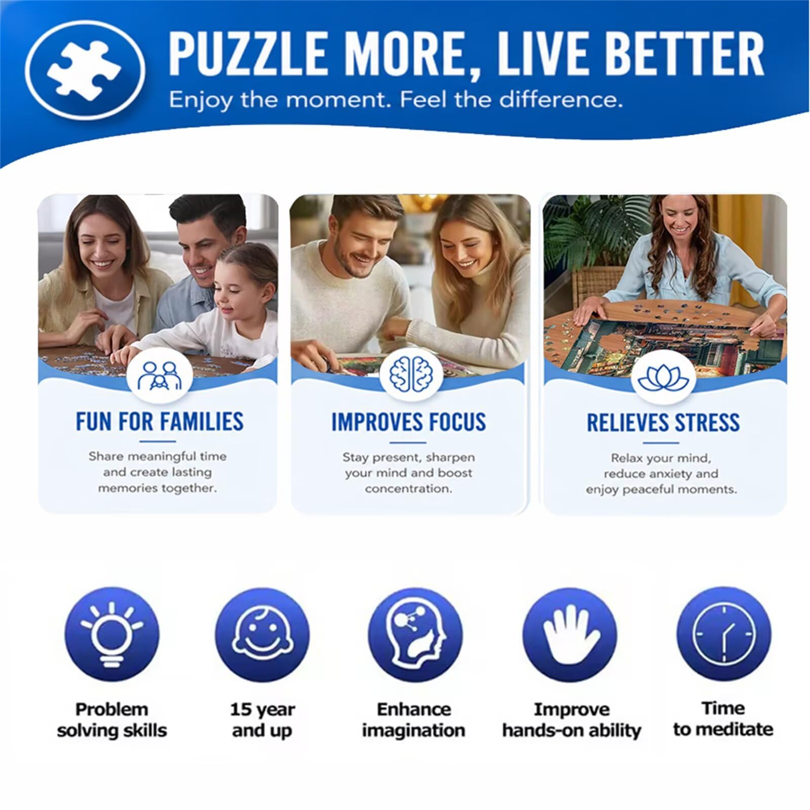 Puzzle 3000 Pezzi Adulti Montagna degli Animali 122x81cm, Puzzle Classico Antistress, Rompicapo per Esperti, Hard Difficult Challenging Puzzle Perfetto per Serate di Gioco
