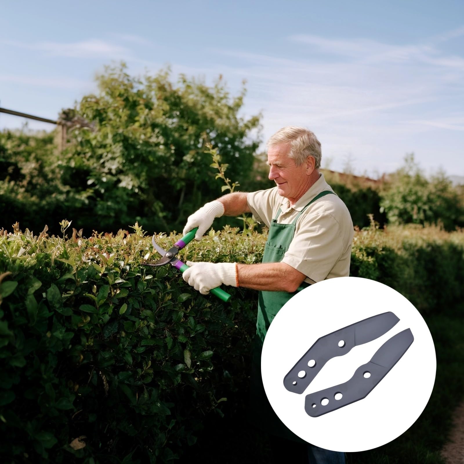 Baumschneideschere, 2 Stück, Modell 001, robust, Sk5-Stahl, passend für die meisten Bypass-Gartenscheren, einfache Installation mit drei Löchern