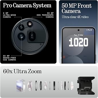 Nothing Phone (3a) Pro 256 GB - mobile phone with 50 MP periscope camera, 50 MP front camera, 60x ultra zoom, 50W fast charging and 6.77