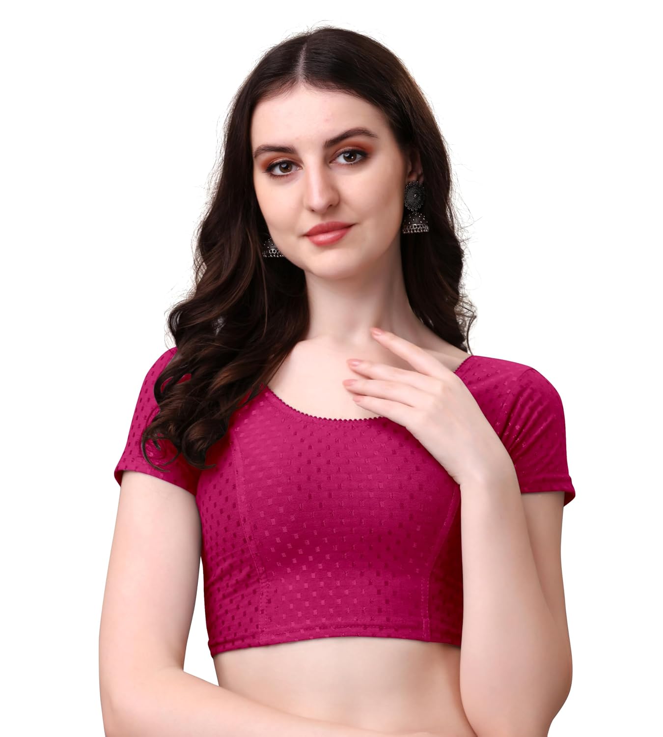 Mogsa Stylish Cotton Saree Blouse for Women | Soft Dobby Stretch Fabric | Round Neck | Stitched Blouse for Party, Casual &... - Review, Price and Buying Guide