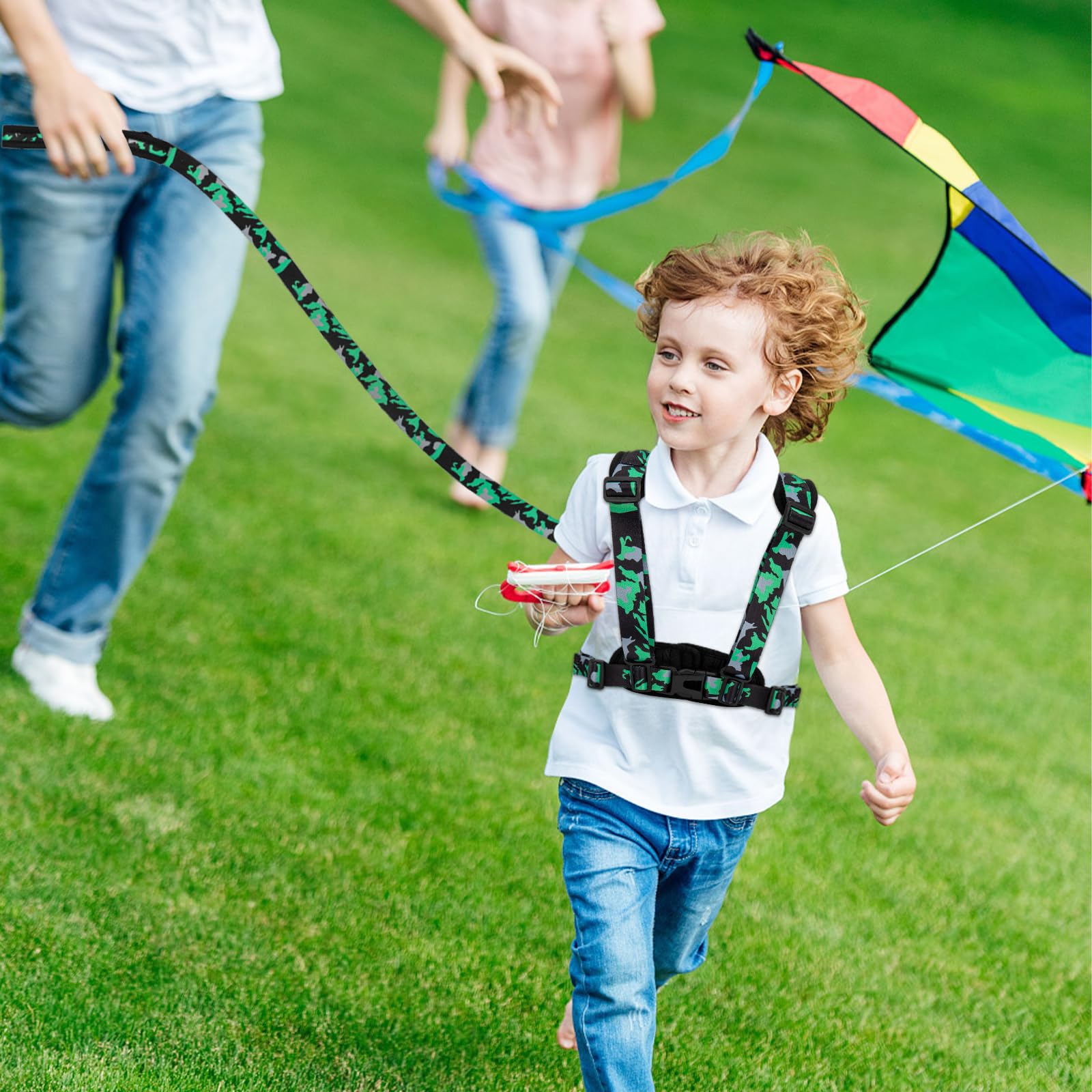 TAOPE Harnais de Marche et Rênes de Sécurité Enfant, Anti perdu & Harnais de Sécurité Réglable pour Enfants Jouant, Activités Parents-enfants, Filles Garçons Sports de Plein Air, Course à Pied - Vert