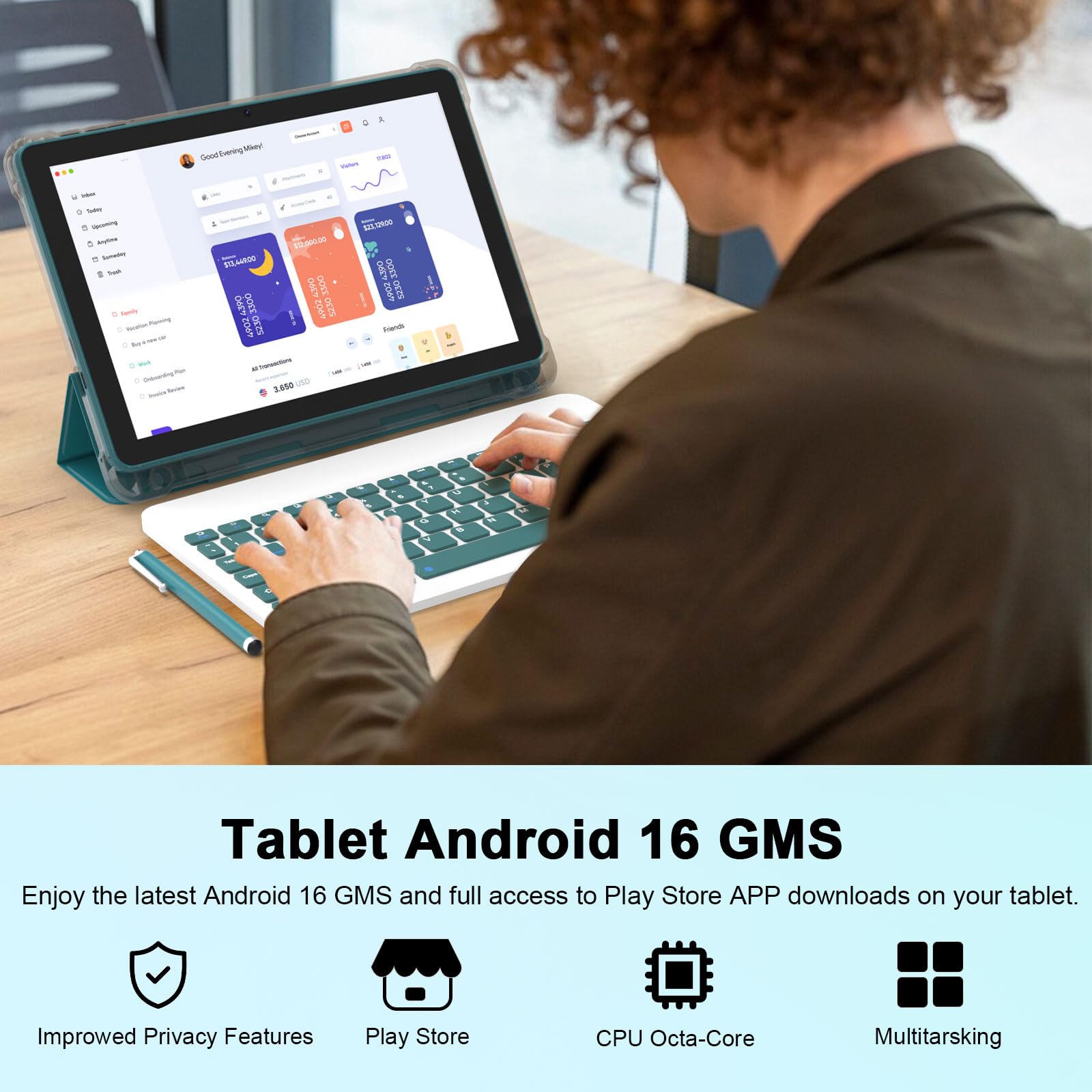 CUPEISI YQ10S MAX Android 13 10 Inch Tablet, 12GB RAM + 128GB ROM