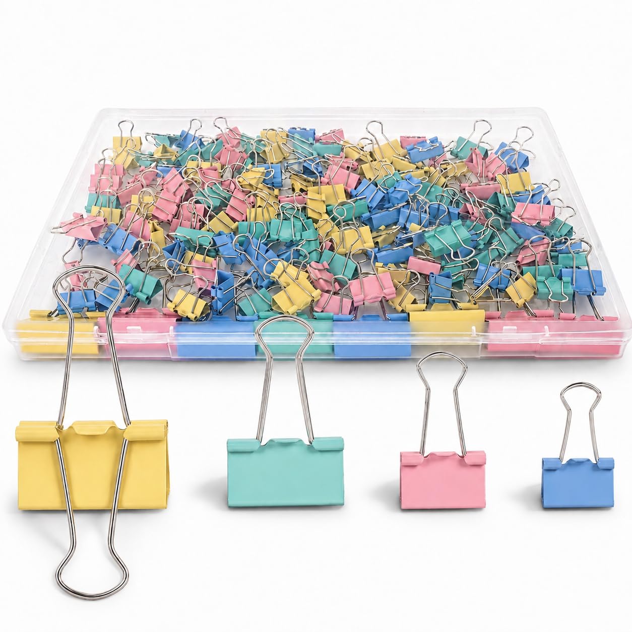 180Pcs Colorful Binder Clips Ass