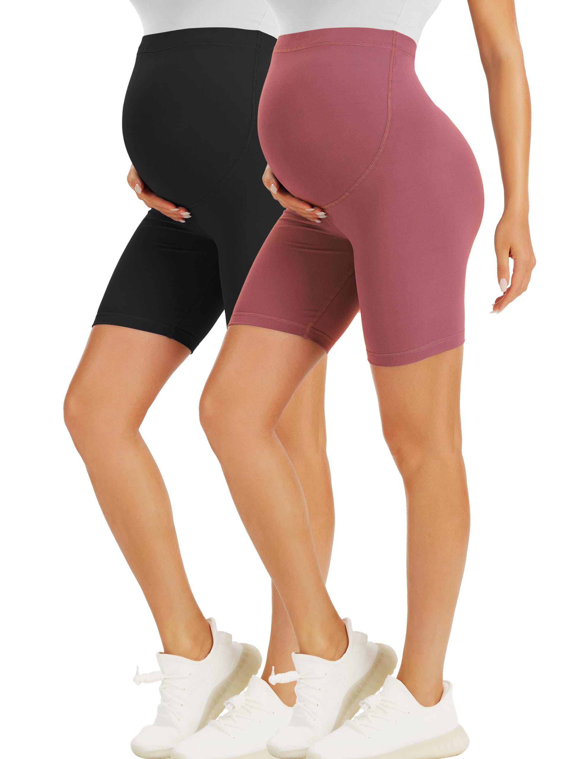 BONVIGOR Maternity Shorts Over The Belly Biker Workout Yoga Active Athletic Pregnancy Short Pants Lounge Pajama