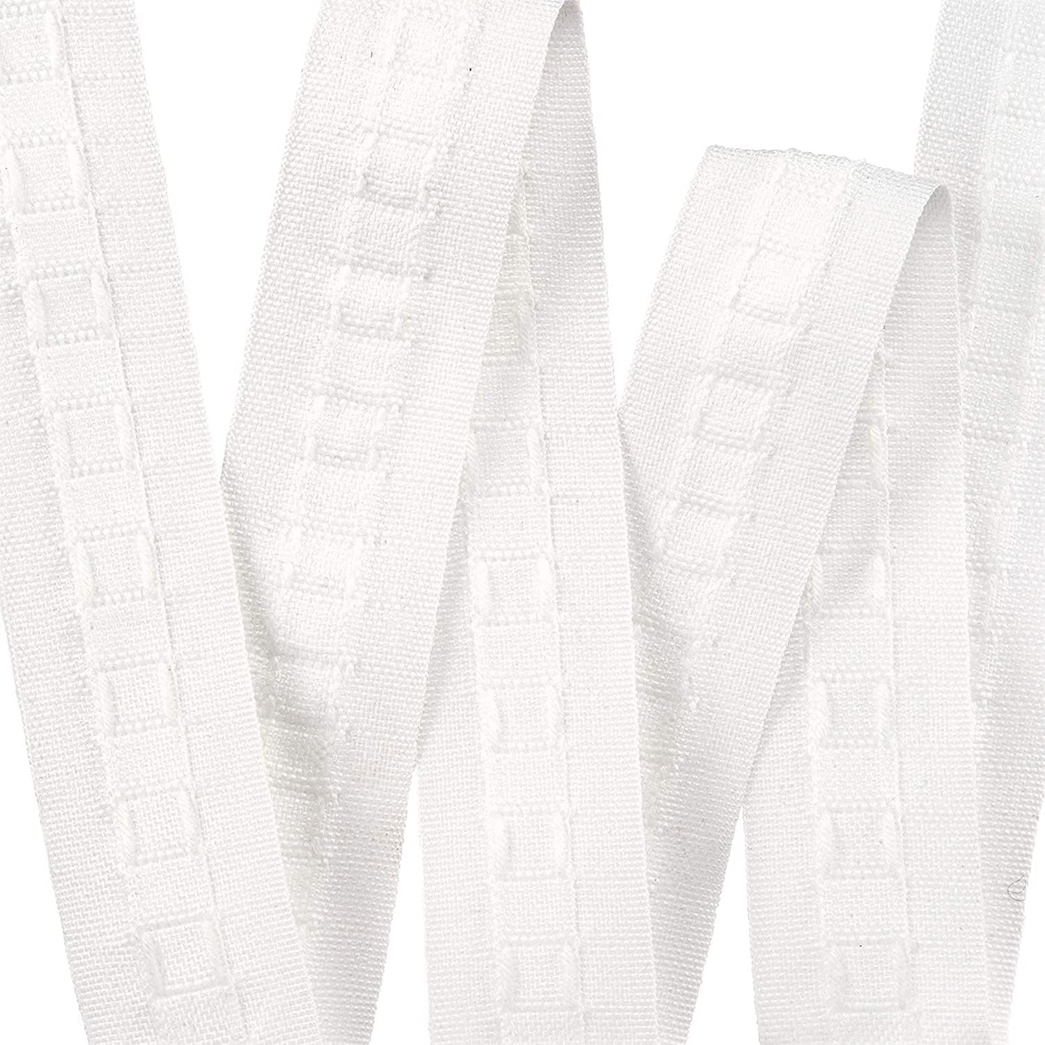 The Bead Shop Curtain Tape | White 25mm 1 Inch Header Tape 5 metres | Heading for Pencil Pleat, Wave Curtains | Supplied A UK Brand